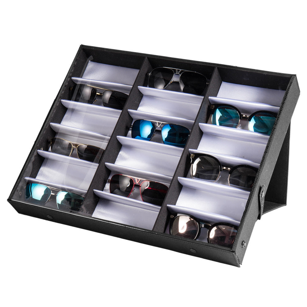 Cosmetics storage 18 pcs Sunglasses Organizer Eyewear Display Storage Case Tray【Local Goods】