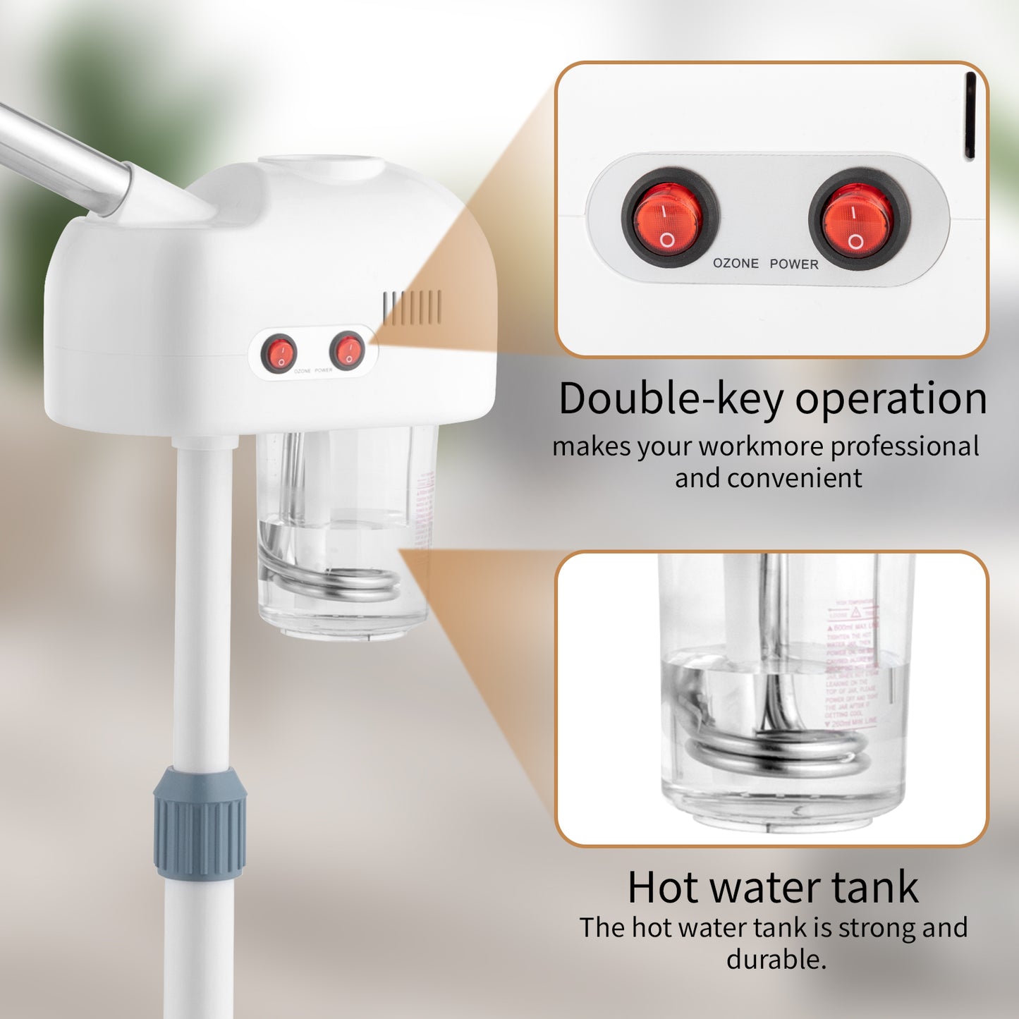 Health & Beauty 2 in 1 Facial Steamer with 3X Magnifying Lamp, Esthetician Steamer Professional Aromatherapy Humidifier Face Spa Mist Steam for Home Beauty Salon, Personal Skin Care Deep Cleaning