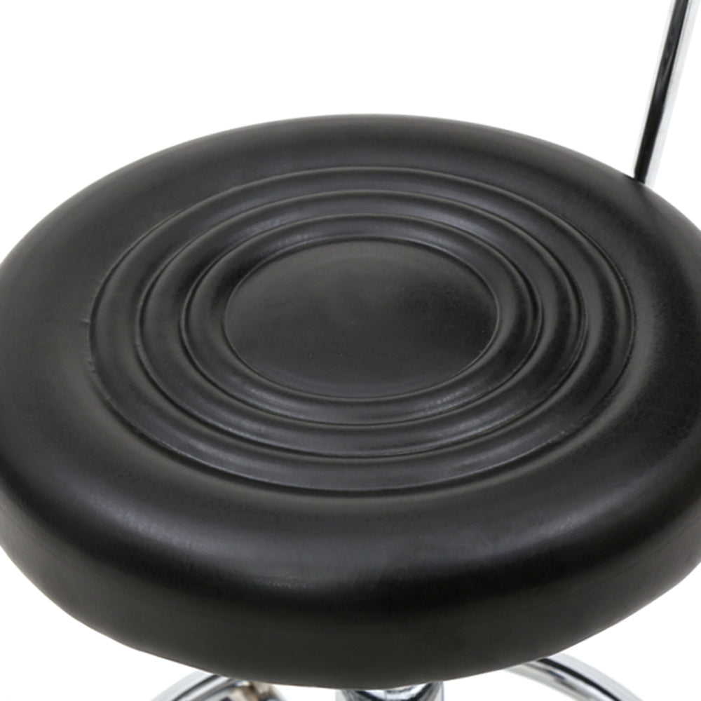 Health & Beauty Round Shape Adjustable Salon Stool with Back and Line Black