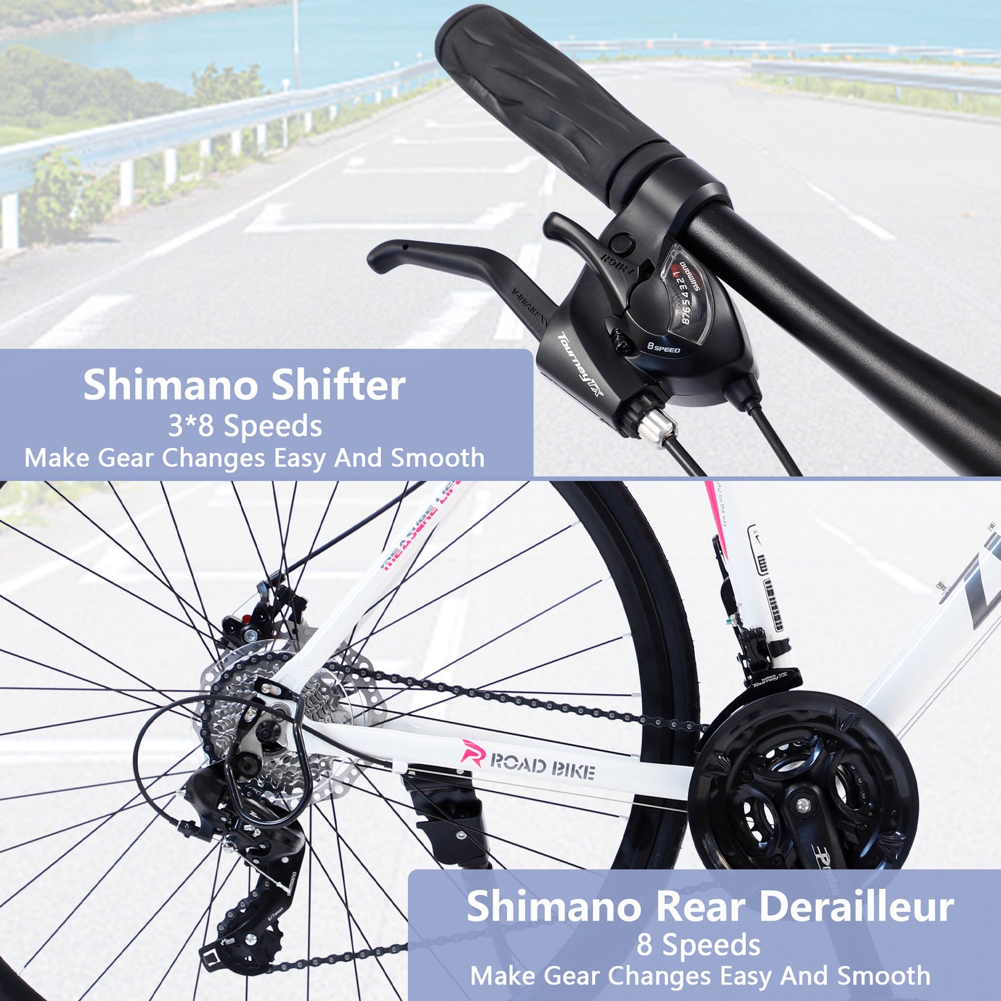 Ride and Slide 24 Speed Hybrid bike Disc Brake 700C Road Bike For men women's City Bicycle