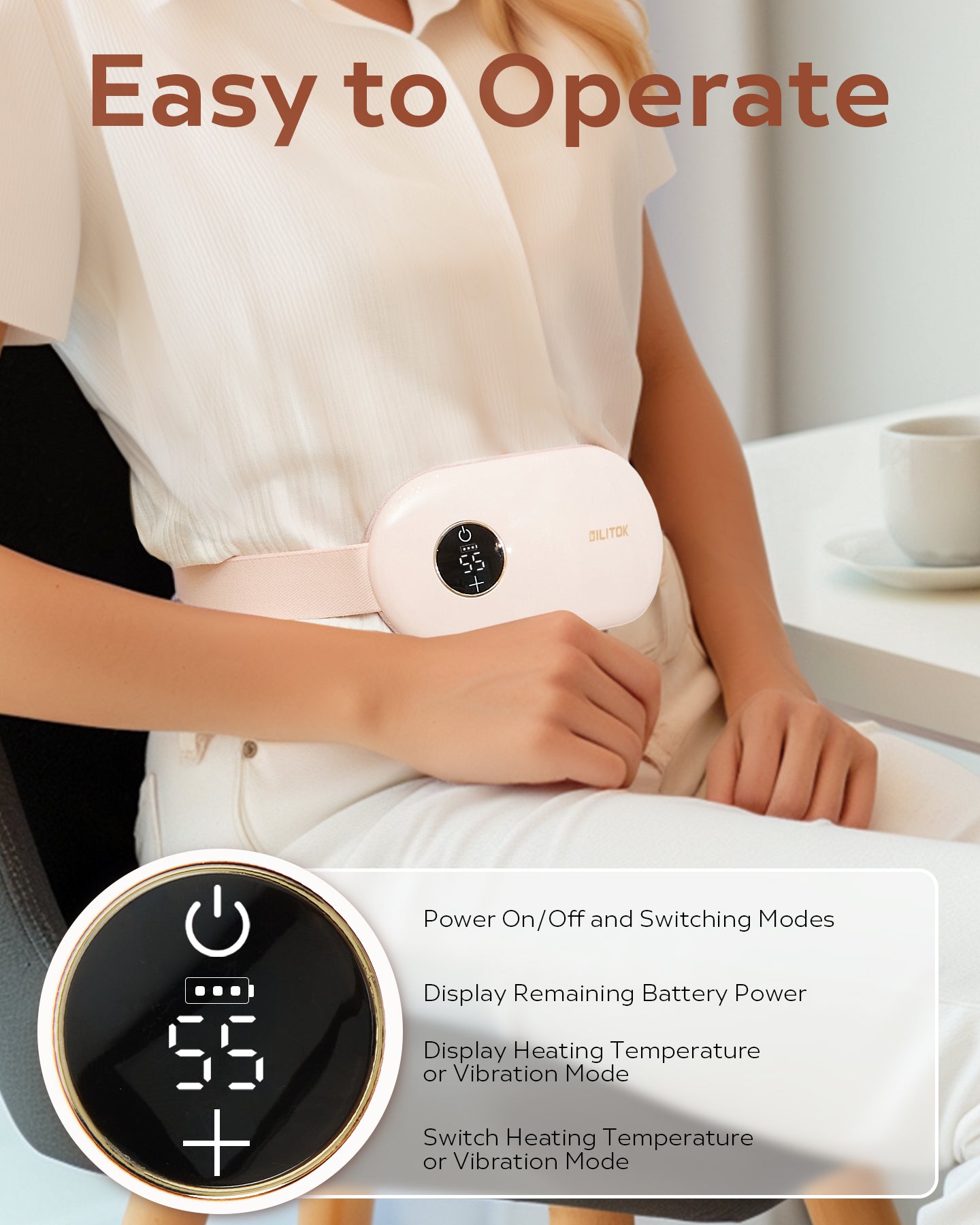 Health & Beauty Portable heating pad, heating pad for period cramps, Fast Heating Pad,Wearable Heating Pads for Cramps with 3 Heat,back or tummy heating pad for women and girls (No shipments on weekends)