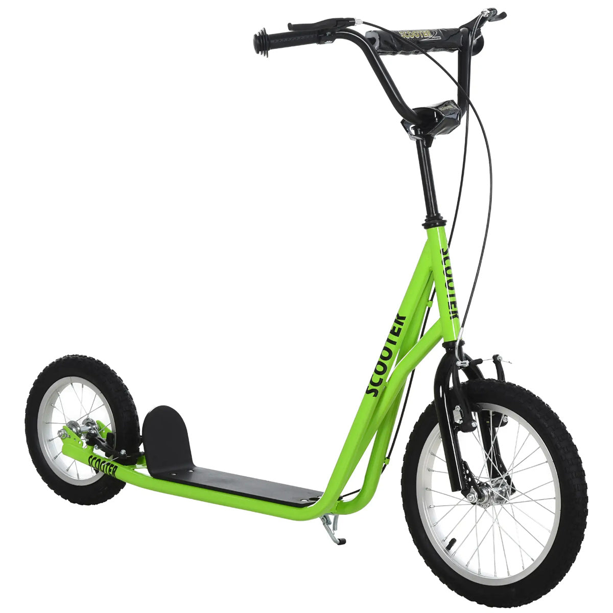 Ride and Slide youth scooter is equipped Dual Brakes - Green