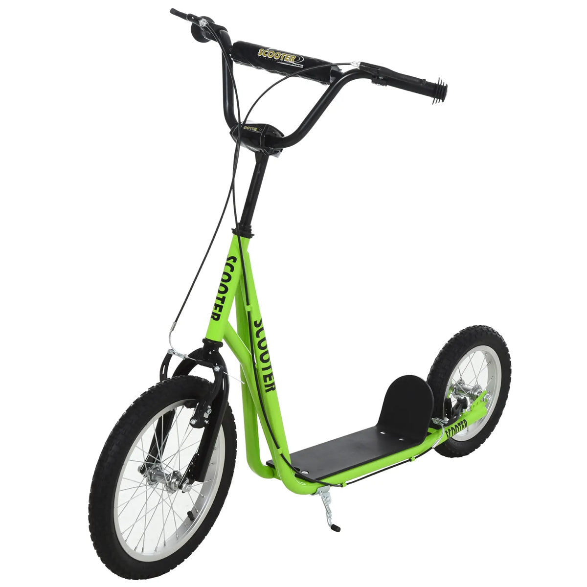 Ride and Slide youth scooter is equipped Dual Brakes - Green