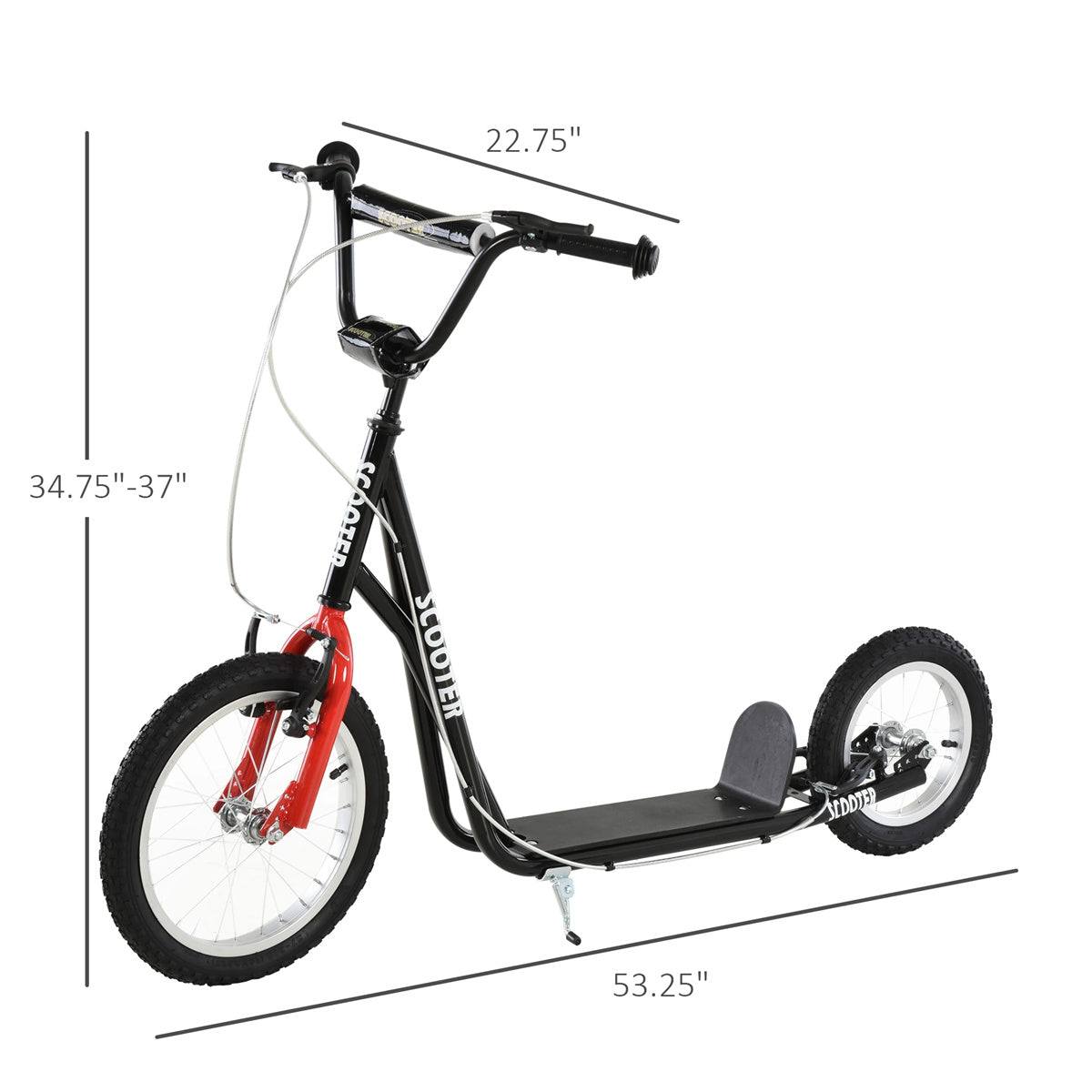 Ride and Slide youth scooter is equipped Dual Brakes - Black