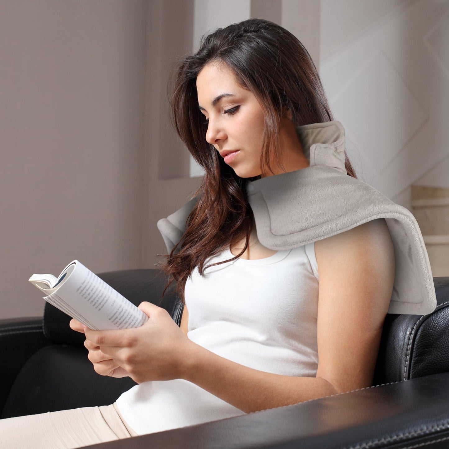 Health & Beauty 22.4x16.3in Large Weighted Heating Pad for Neck and Shoulders Electric Fast Heating Mat Neck Wrap Cushion Pain Relief with 6 Temperature Settings 4 Timer Modes Machine Washable