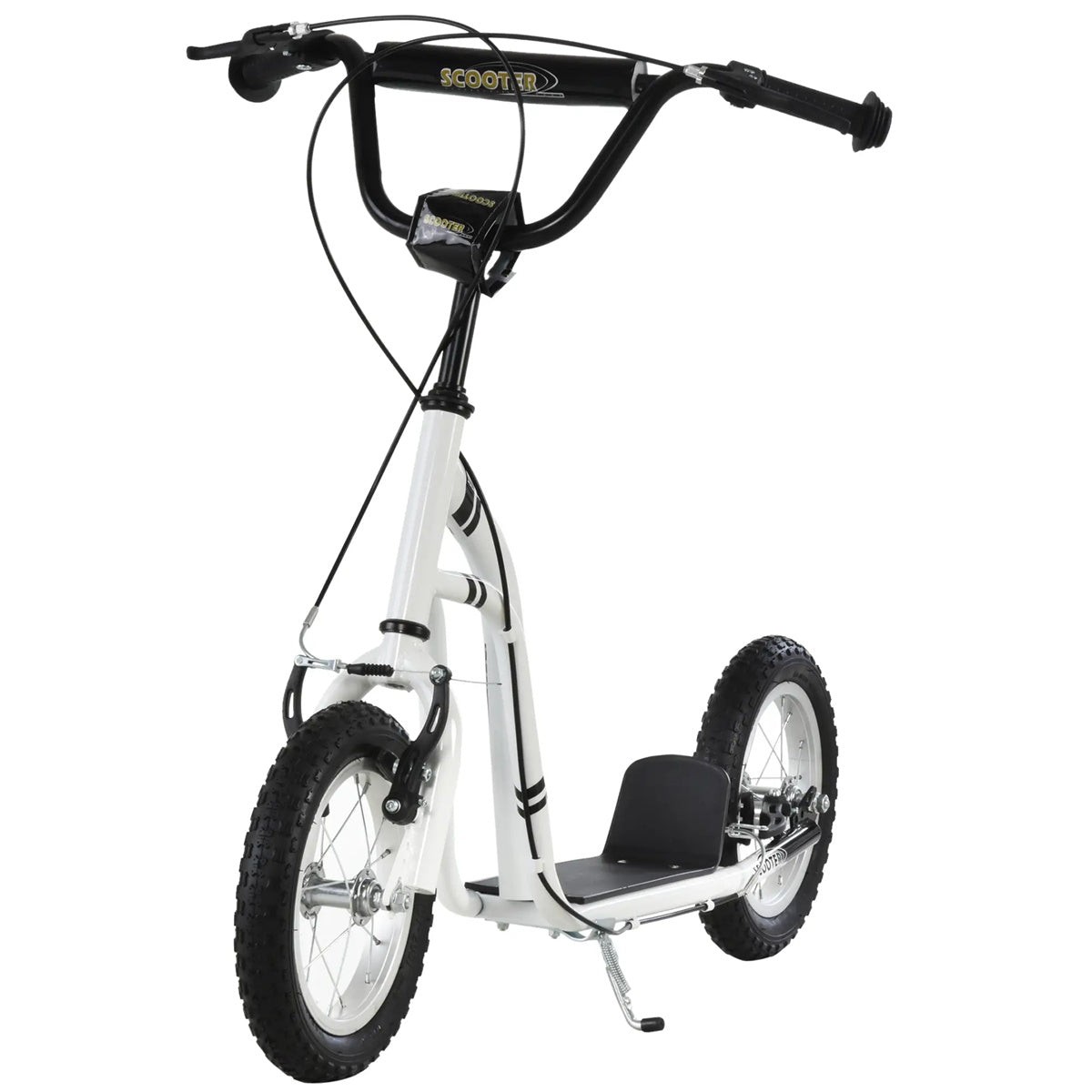 Ride and Slide 12-inch children's scooter with adjustable height. - White