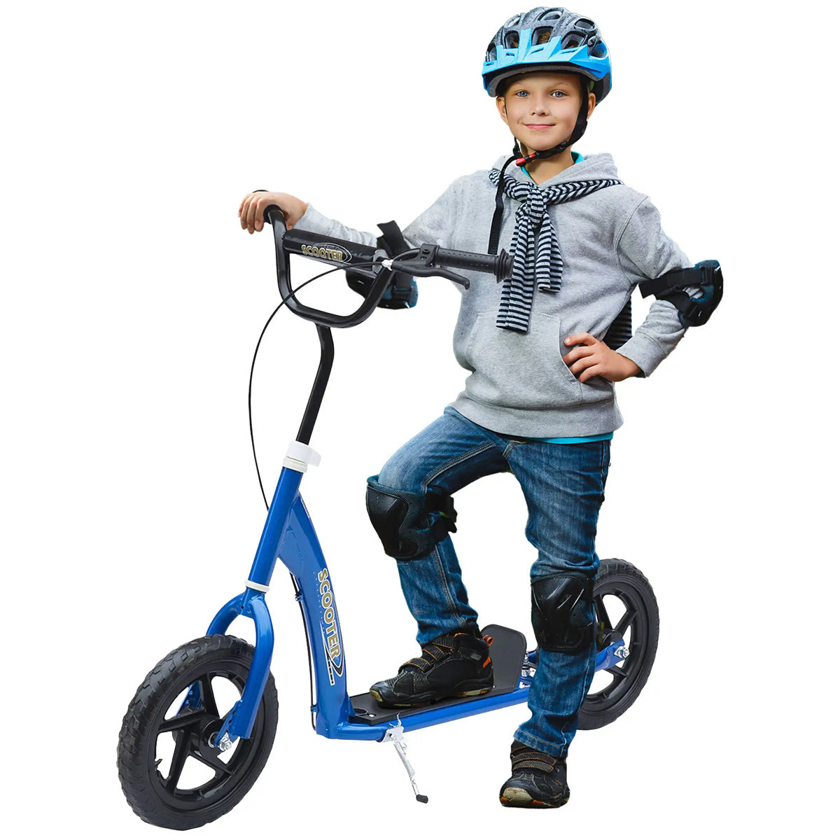 Ride and Slide Kick Scooter with Adjustable Height and Non-slip Footplate for Kids 3+ years