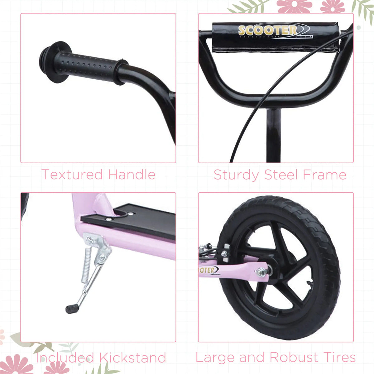 Ride and Slide Kick Scooter with Adjustable Height and Non-slip Footplate for Kids 3+ years