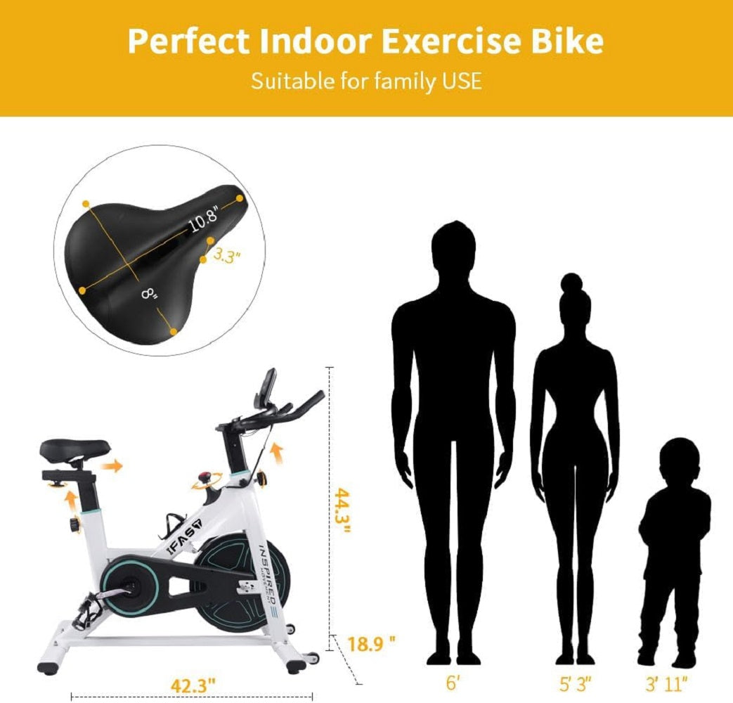 Ride and Slide Stationary Bikes for Home Indoor Exercise Bike with LCD Monitor and Comfortable Seat Cushion for Home Gym Cardio Fitness Training