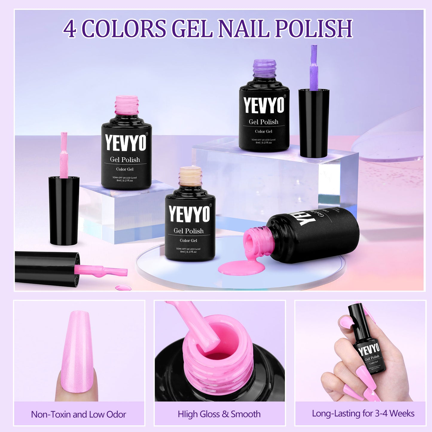 Health & Beauty Acrylic Nail Kit with UV Light, 4 Colors Gel Polish Kit with 24 Glitter Colors Acrylic Powder Monomer Liquid