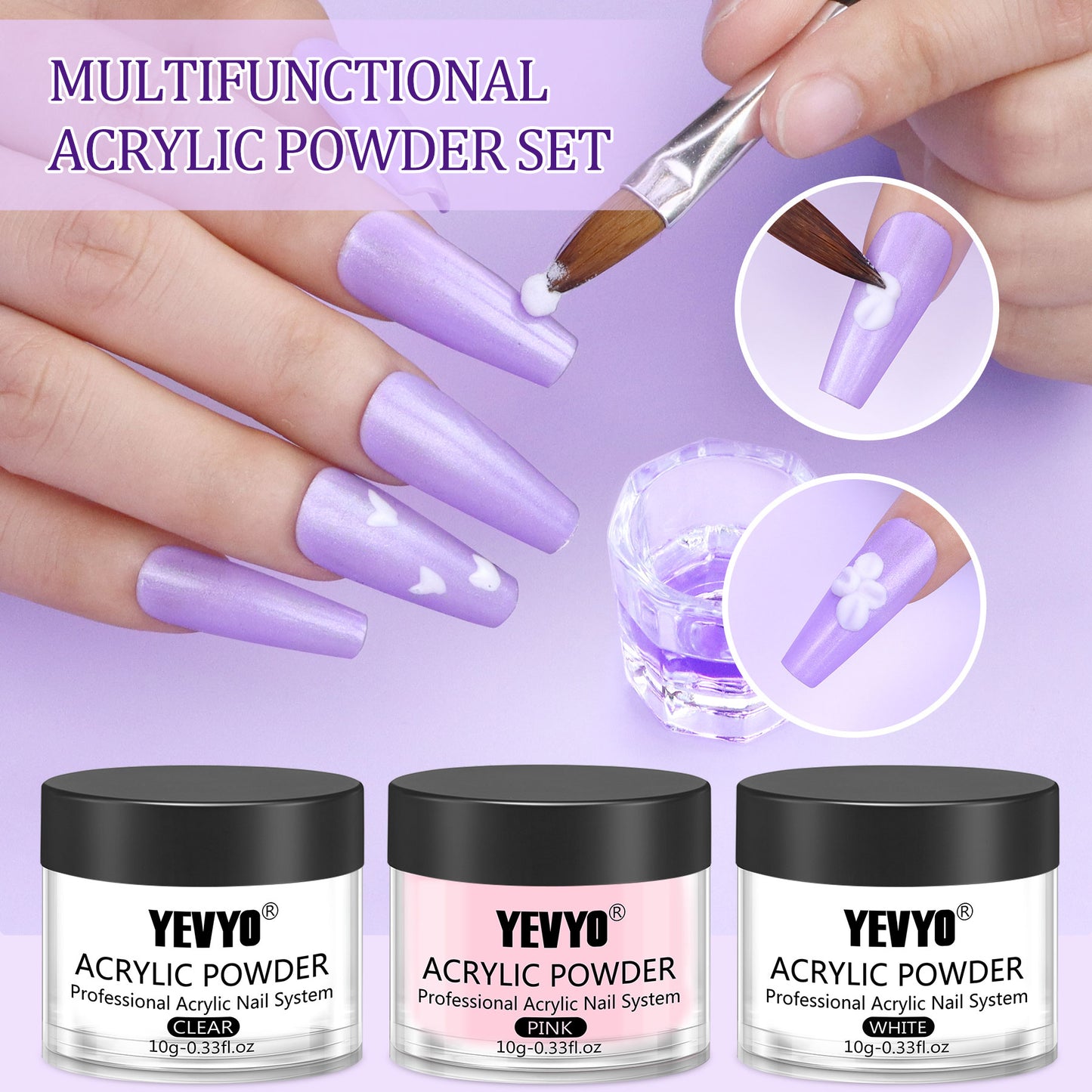 Health & Beauty Acrylic Nail Kit with UV Light, 4 Colors Gel Polish Kit with 24 Glitter Colors Acrylic Powder Monomer Liquid