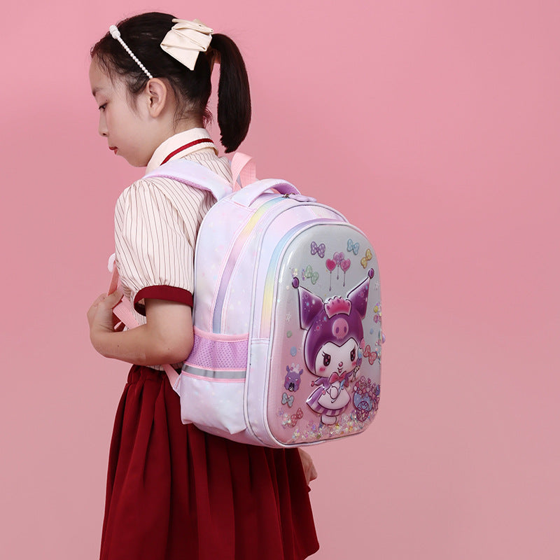 Grades 1-3 primary school students schoolbag wholesale large capacity hard shell girls casual backpack Oxford cloth cartoon backpack
