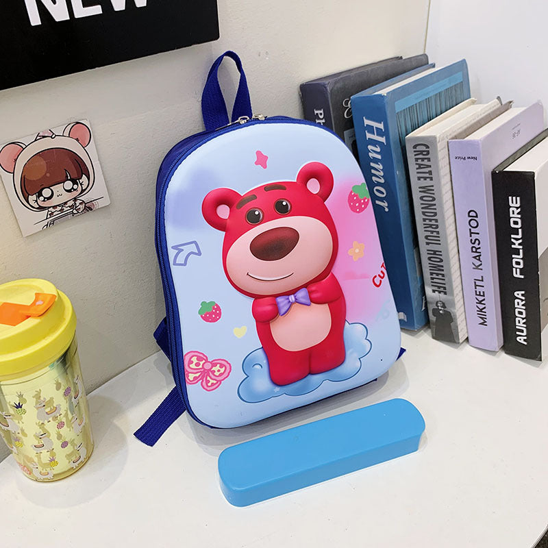 Cartoon cute kindergarten middle class schoolbag hard shell strawberry bear children's backpack boys and girls backpack