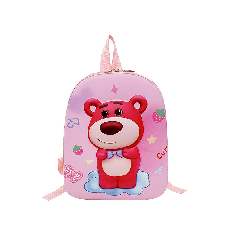Cartoon cute kindergarten middle class schoolbag hard shell strawberry bear children's backpack boys and girls backpack