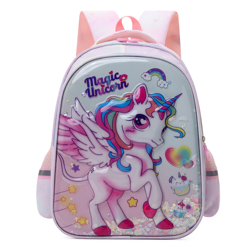 Grades 1-3 primary school students schoolbag wholesale large capacity hard shell girls casual backpack Oxford cloth cartoon backpack