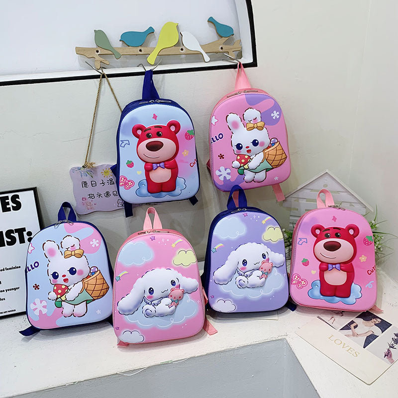 Cartoon cute kindergarten middle class schoolbag hard shell strawberry bear children's backpack boys and girls backpack