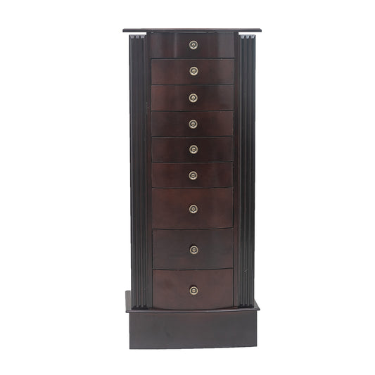 Cosmetics storage Jewelry Cabinet Box Storage Chest Necklace Wood Walnut Stand Organizer【Local Goods】
