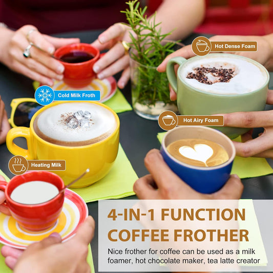 Kitchen Appliances Milk Frother and Steamer, Electric Milk Warmer with Touch Screen, BIZEWO 4 IN 1 Automatic Stainless Steel Steamer for Coffee , Latte, Hot Chocolates(Shipment from FBA)