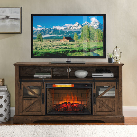 Household Appliances 26 inch infrared quartz heater fireplace insert -woodlog version with brick