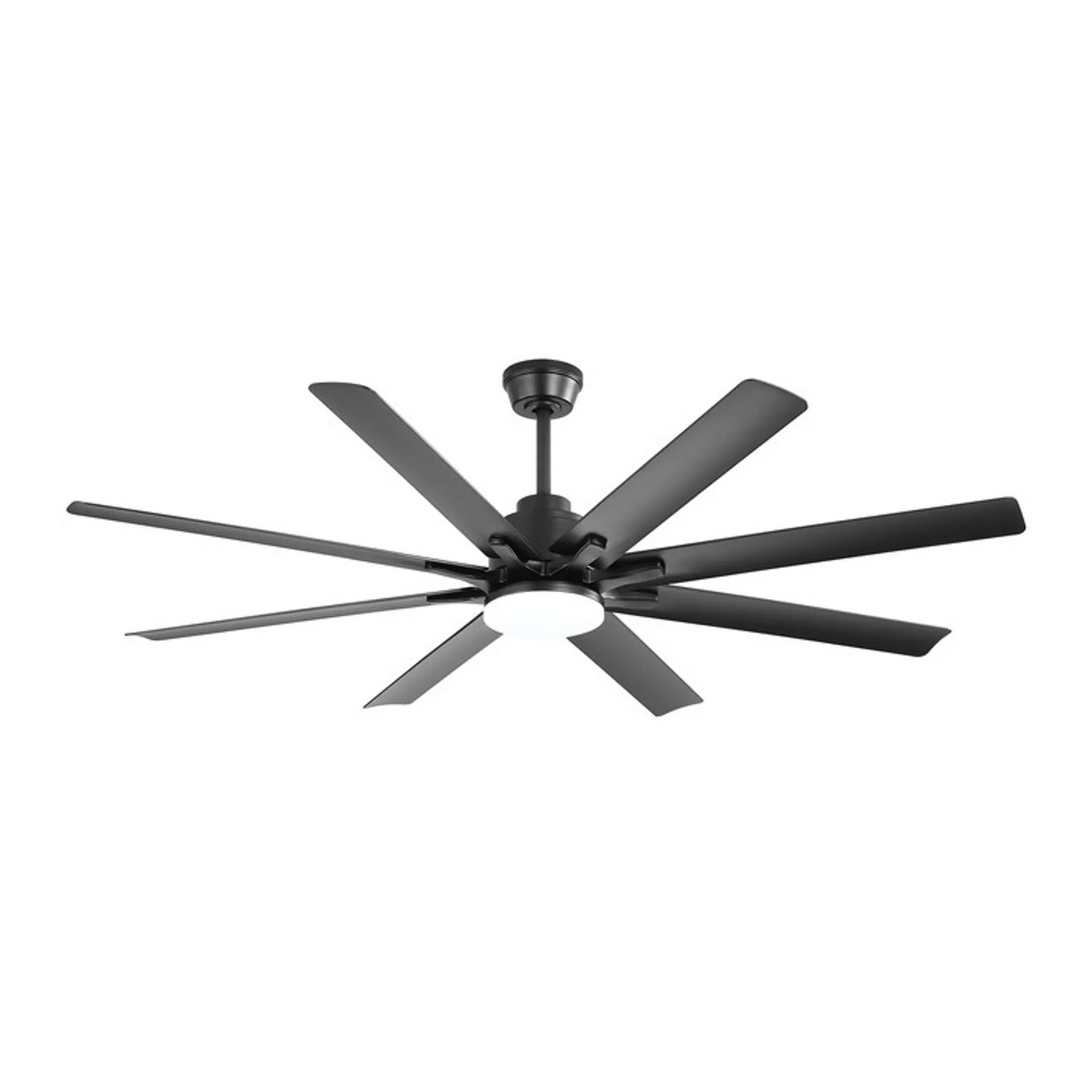 Household Appliances 66 Inch Modern Ceiling Fan With Dimmable Led Light 8 ABS Blades Smart Remote Control Reversible DC Motor Black For Home Office