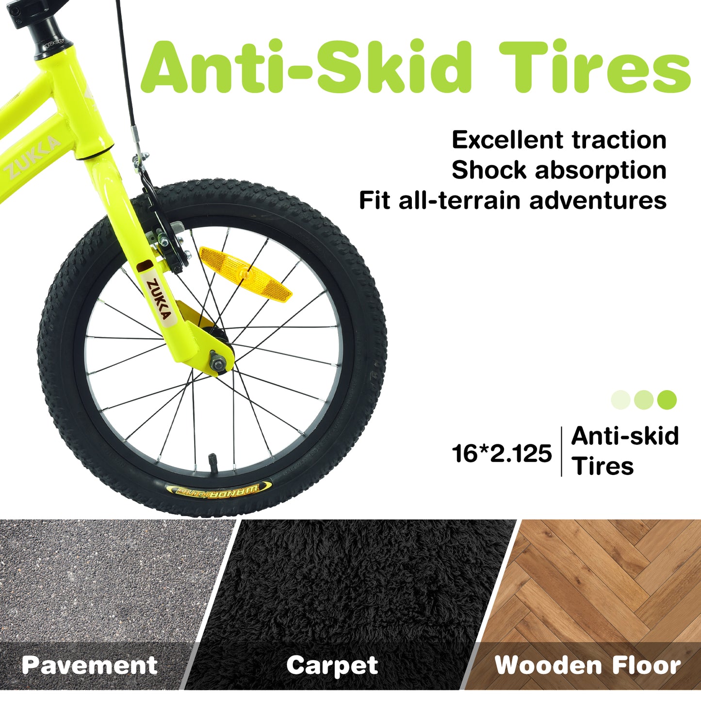 Ride and Slide Kids Bike,16 Inch Kids' Bicycle with Training Wheels for Boys Age 4-7 Years,Multiple Colors