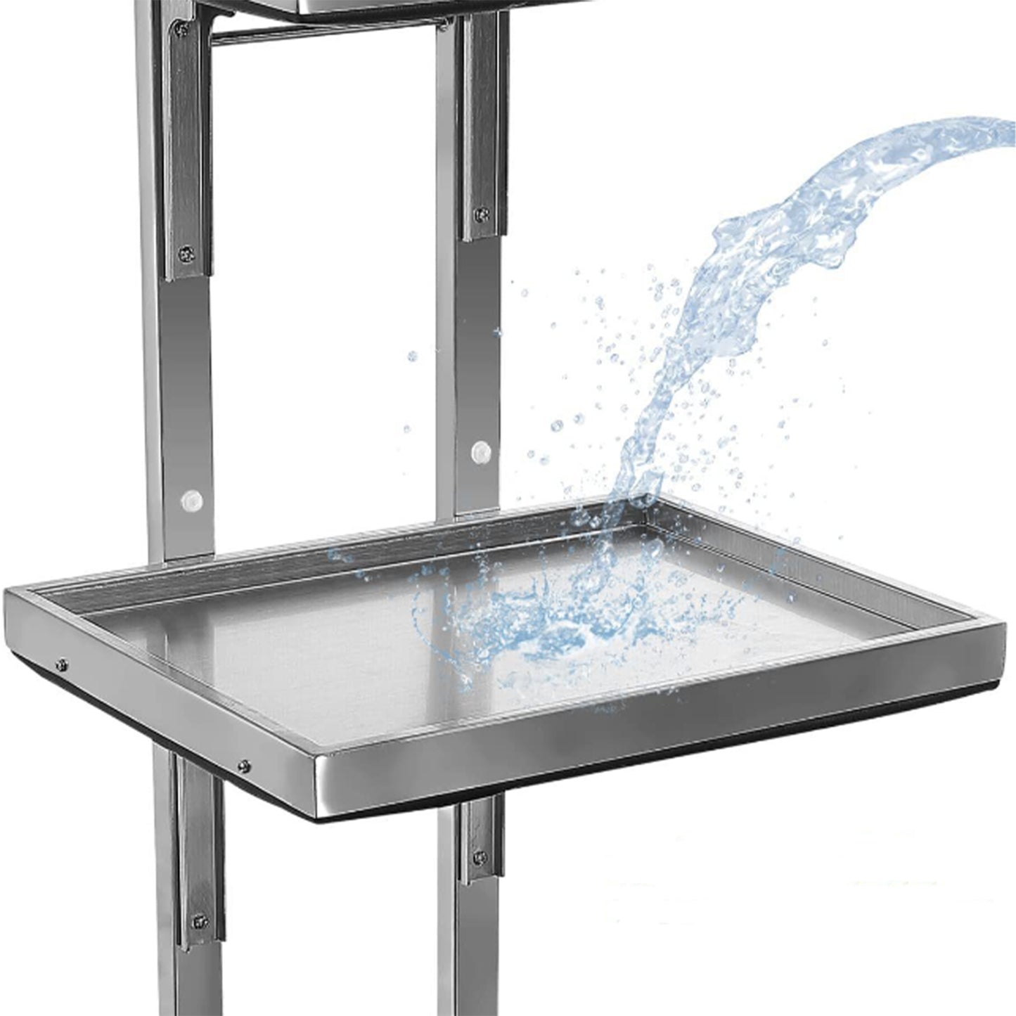 Health & Beauty 2 Tier Beauty Salon SPA Rolling Cart with Double Storage Tray Stainless Steel