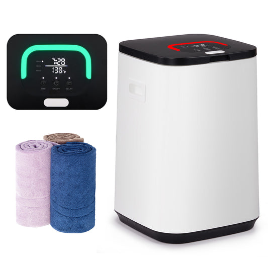 Household Appliances Large Hot Luxury Towel Warmer Bucket Timer Electric Towel Warmer for Bathroom,22 Liter Capacity Spa Like Electric Towel Warmer with detachable hooks and cord wrap