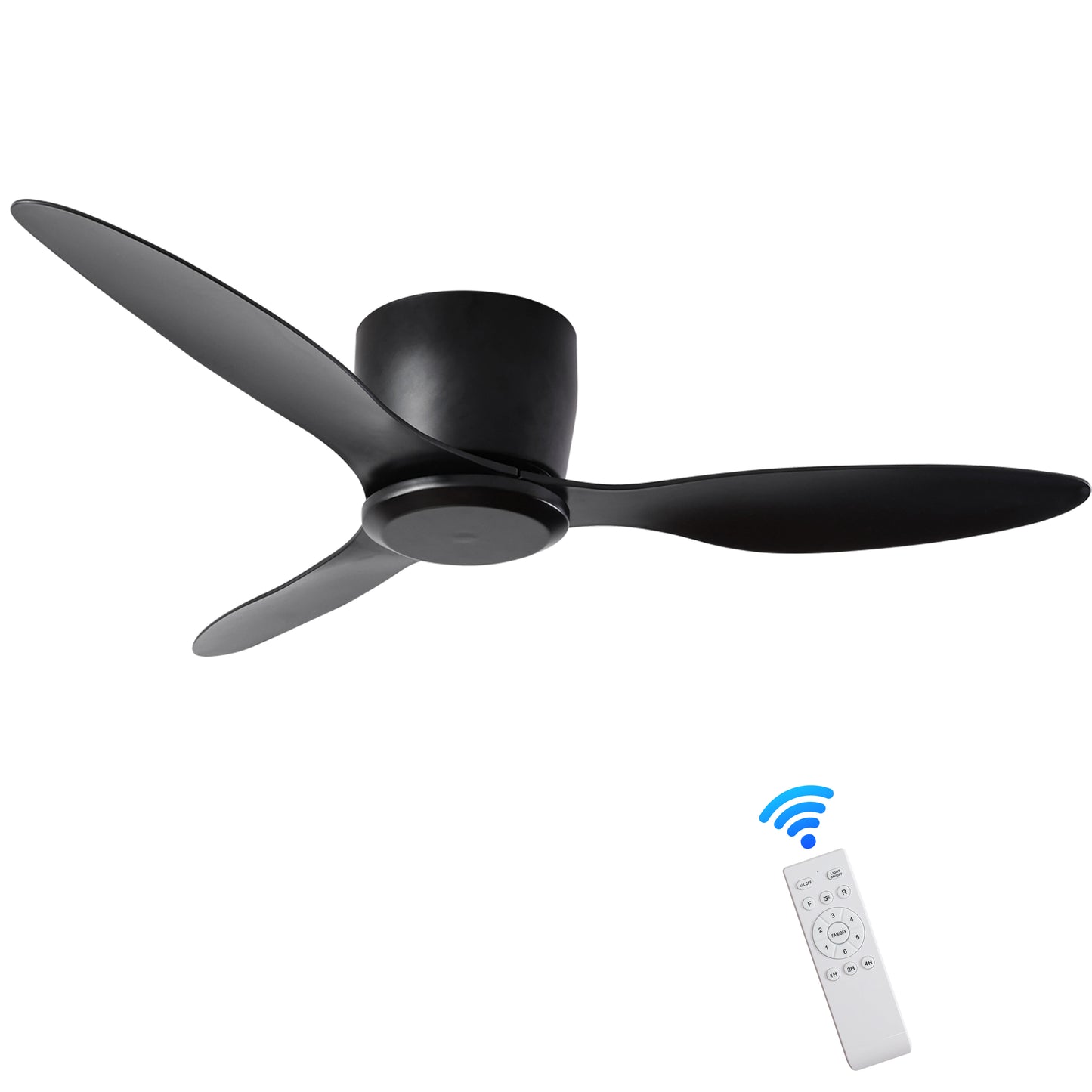 Household Appliances 42" Flush Mount Ceiling Fan without  light,  3 Reversible Blades, with 6 Speeds Reversible DC Motor,Low Profile  Ceiling Fan with no light for Living Room Kitchen Bedroom