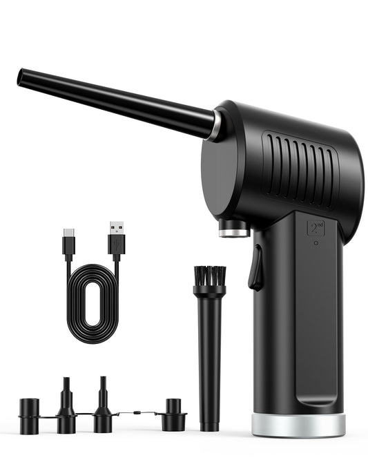 Household Appliances Compressed Air Duster, New Generation Canned Air, 36000 RPM Electric Air Can for Computer Keyboard Electronics Cleaning, 8000mAh Rechargeable Battery, Reusable Dust Destroyer（By USPS or UniUni courier