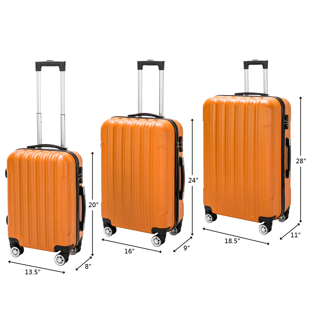 3-in-1 Multifunctional Large Capacity Traveling Storage Suitcase Luggage Set Orange【Local Goods】