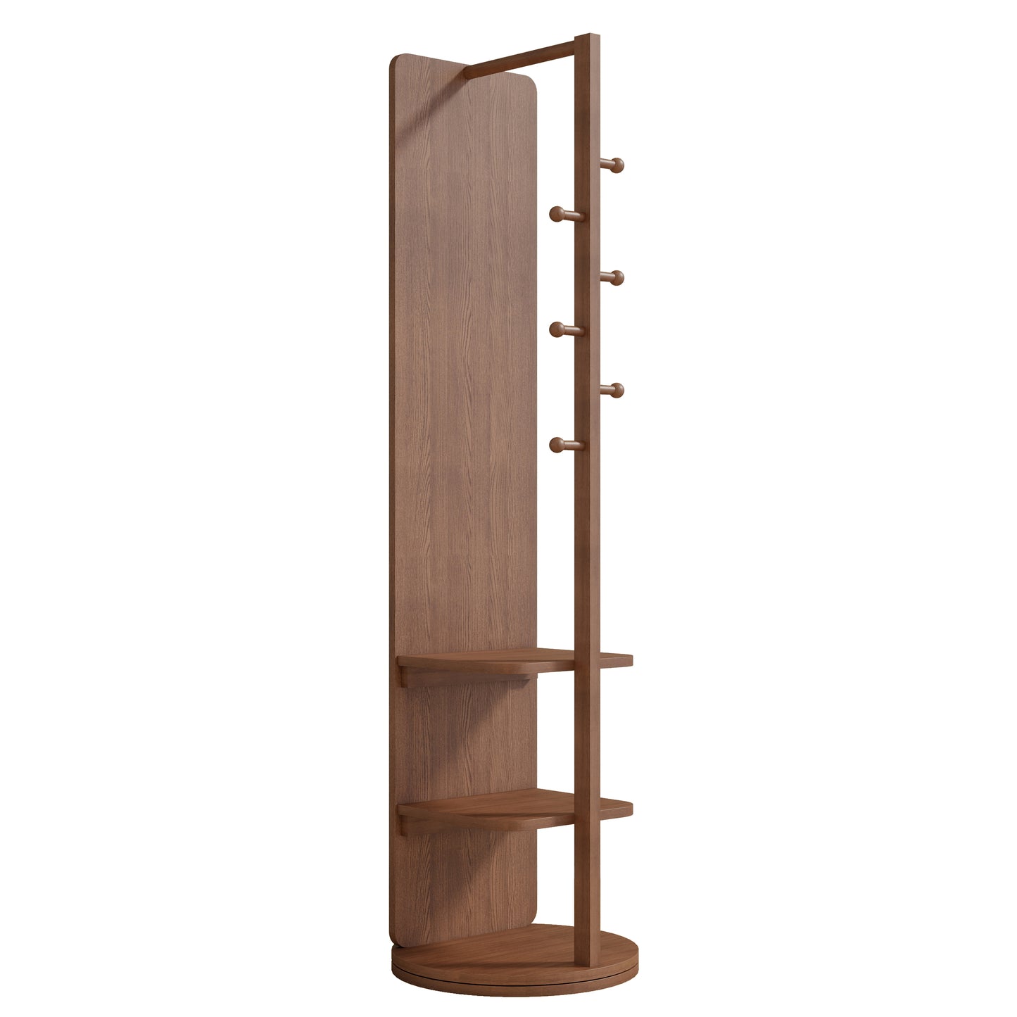 Cosmetics storage Full-length mirror solid wood + rubber wood + glass, 65.7*17.7in(mirror width:13.7in) Large mirror for viewing the whole body, easy to dress and tidy up and place in the bedroom/living room (Walnut)【Local Goods】