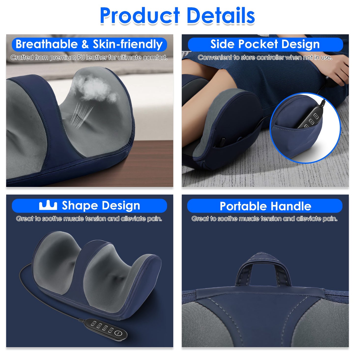 Health & Beauty Shiatsu Foot Massager with Heat Foot Calf Thigh Arm Massager Machine with 3 Modes 3 Intensity Levels Gifts for Mom Dad Lover