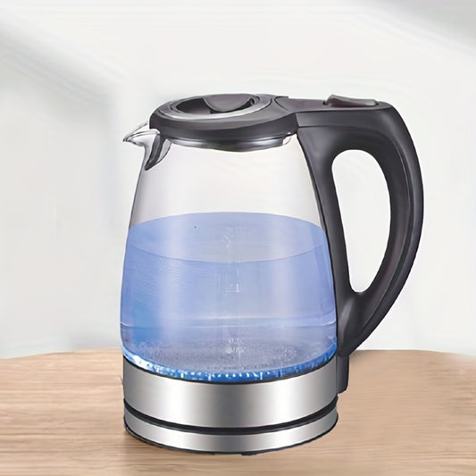 Kitchen Appliances Electric Kettle with Stainless Steel Filter and Inner Lid, 1200W Wide Opening 1.7L Glass Tea Kettle & Hot Water Boiler Black