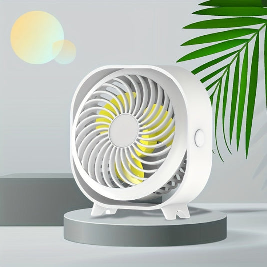 Household Appliances New desktop small fan Rechargeable desktop fan Portable office student dormitory home mini fan Mute(Random color)
