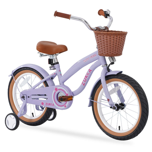 Ride and Slide Multiple Colors,Girls Bike for4-7 Years Old Kids,16 inch  wheel ,Training Wheels Included