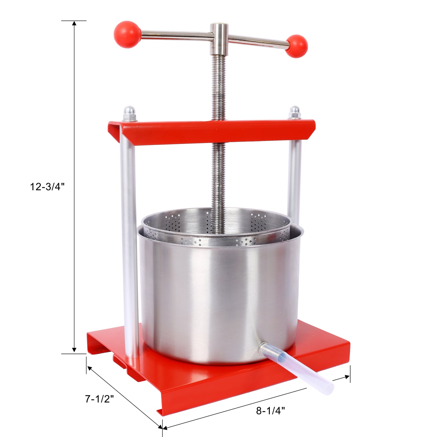 Kitchen Appliances Fruit Wine Manual Press - 0.53 Gallon Stainless Steel Barrels Press Machine for Juice, Vegetable,Wine,Olive Oil