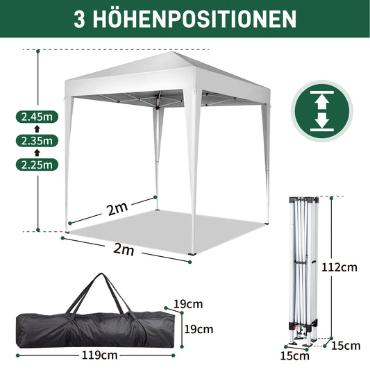 Outdoor, Recreational and Sports 6.5x6.5ft Pop Up Canopy Tent, Outdoor Tent Canopy Foldable Portable Canopies for Camping, Patio, Easy Up Gazebo Canopy with Carry Bag, White