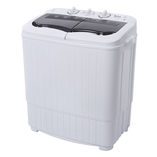 Household Appliances Compact Twin Tub with Built-in Drain Pump XPB35-188S 14.3(7.7 6.6)lbs Semi-automatic Gray Cover Washing Machine
