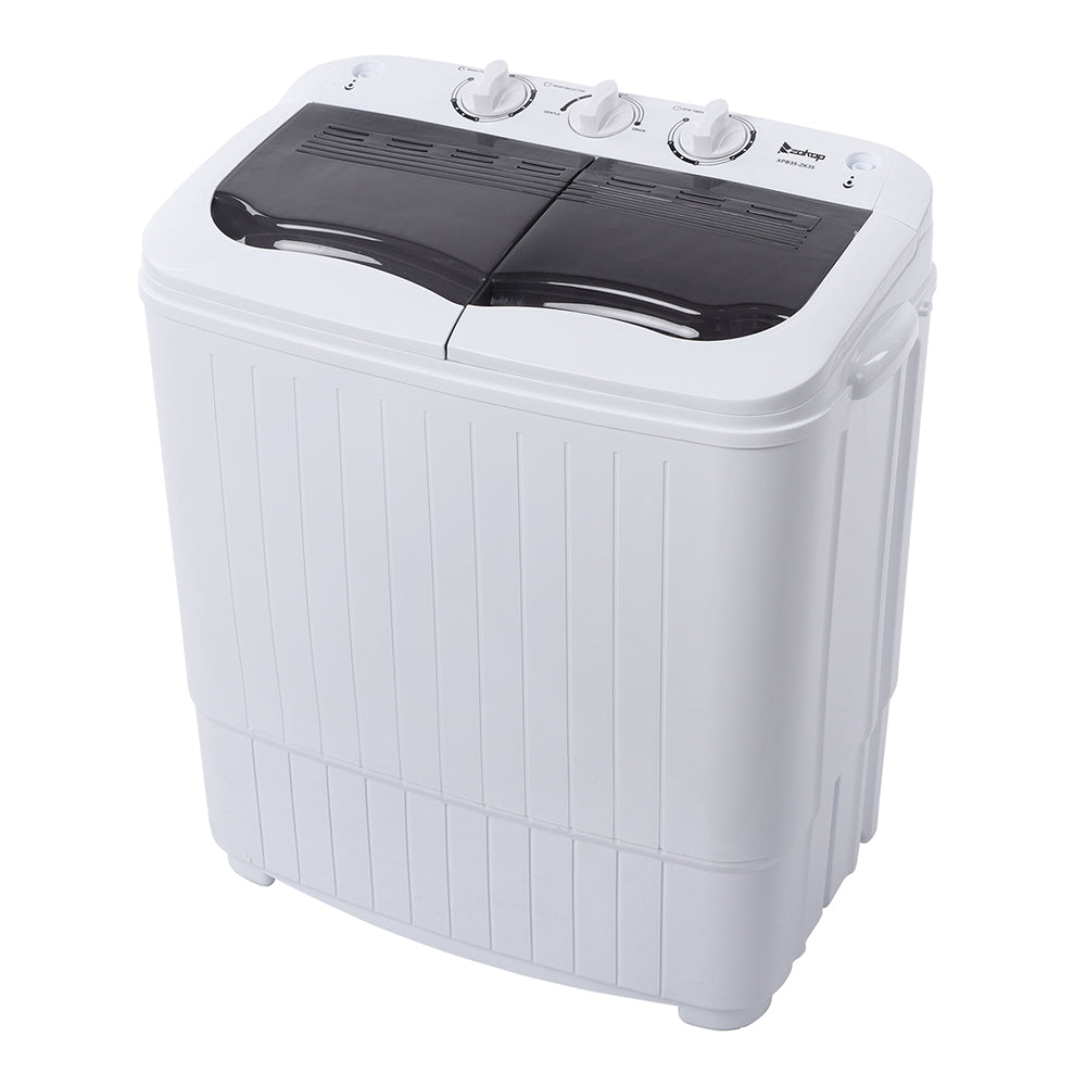 Household Appliances Compact Twin Tub with Built-in Drain Pump XPB35-188S 14.3(7.7 6.6)lbs Semi-automatic Gray Cover Washing Machine
