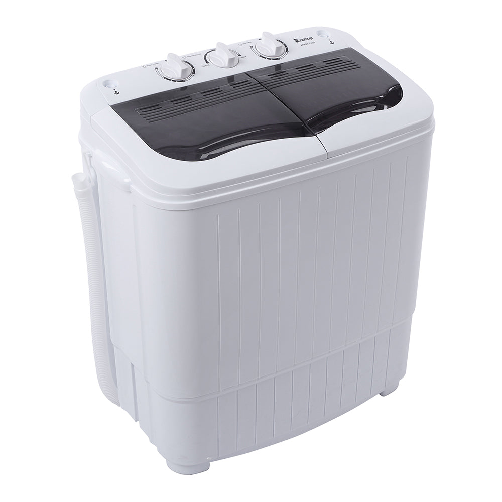 Household Appliances Compact Twin Tub with Built-in Drain Pump XPB35-188S 14.3(7.7 6.6)lbs Semi-automatic Gray Cover Washing Machine