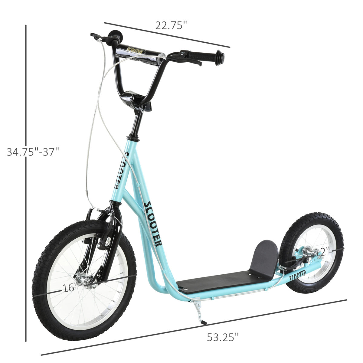 Ride and Slide youth scooter is equipped  Dual Brakes  - Blue