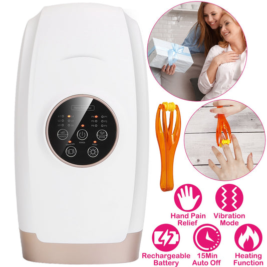 Health & Beauty Cordless Electric Hand Massager with Compression Rechargeable Hand Therapy Massager 6 Levels Pressure Vibration Heating Massager Pain Relief