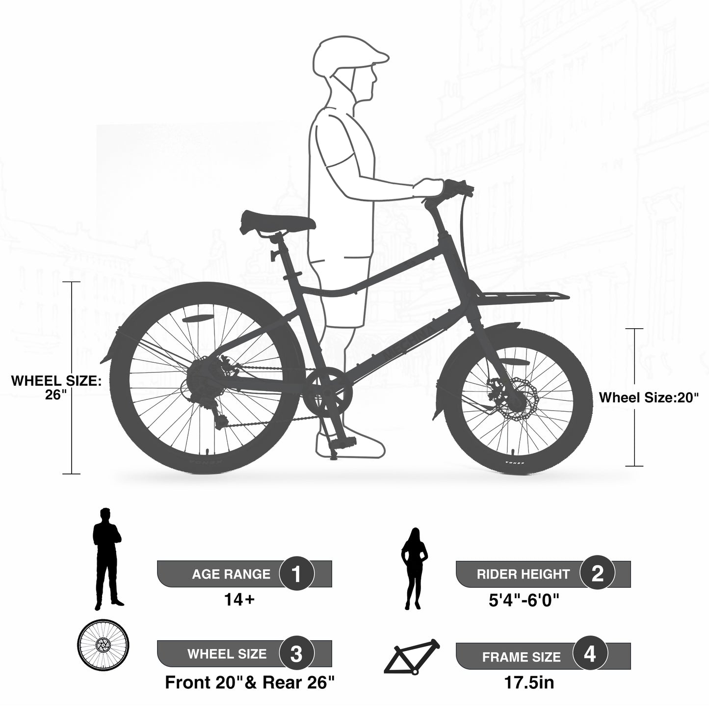 Ride and Slide 7 Speed, Aluminum Alloy Frame, Multiple Colors 26 Inch Bike,Cargo Bike for Women and Men