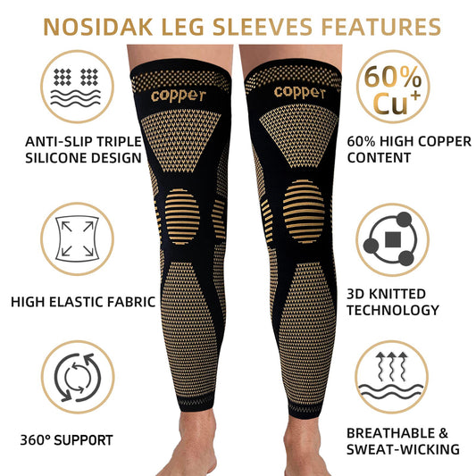 Health & Beauty Full Leg Sleeves Long Compression Leg Sleeve Knee Sleeves Protect Leg, for Man Women Basketball, Arthritis Cycling Sport（Support for TEMU self-pickup order shipping）