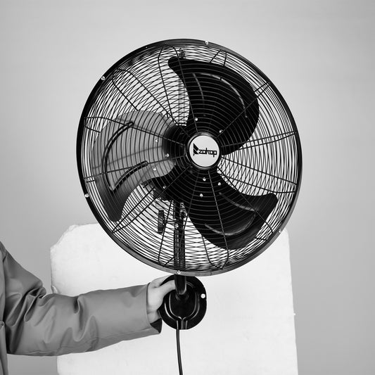 Household Appliances 18inch High Velocity Wall Mount Fan Oscillating,Industrial Fan with 3 Speed Ventilation,4592CFM Indoor Wall Fan,70 Degree Horizontal Oscillation,Heavy Duty Metal Fan for Commercial, Garage, Work