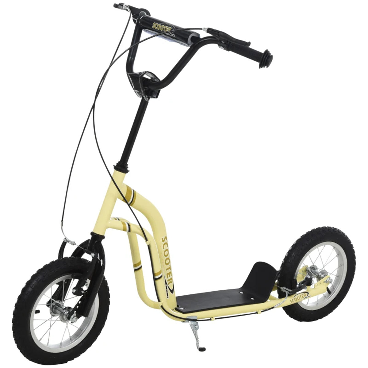 Ride and Slide 12-inch children's scooter with adjustable height. - yellow