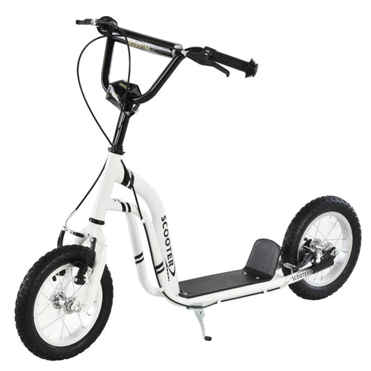 Ride and Slide 12-inch children's scooter with adjustable height. -  White
