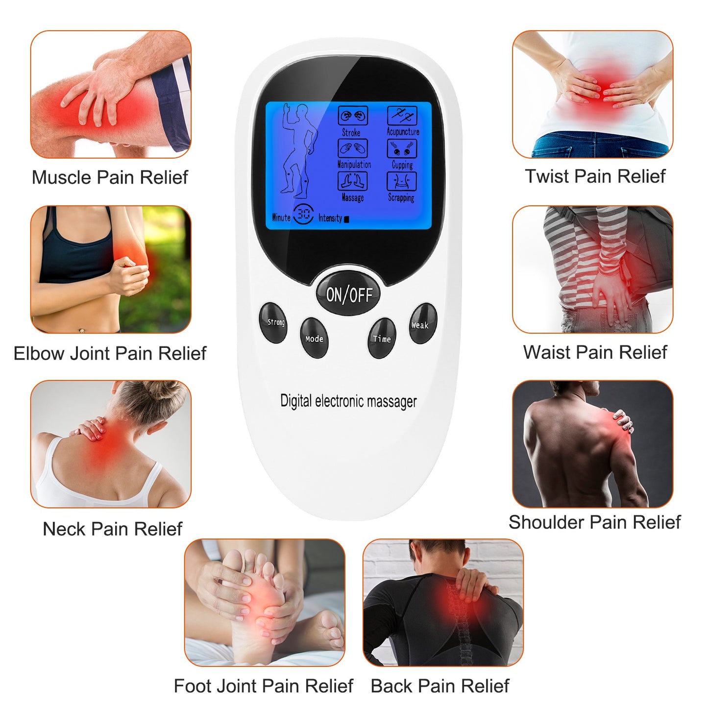 Health & Beauty Electric Muscle Stimulator Dual Channels Pulse Massager Pain Relief Therapy Tens Device with Electrode Pads Wires