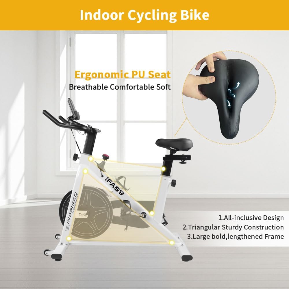 Ride and Slide Stationary Bikes for Home Indoor Exercise Bike with LCD Monitor and Comfortable Seat Cushion for Home Gym Cardio Fitness Training