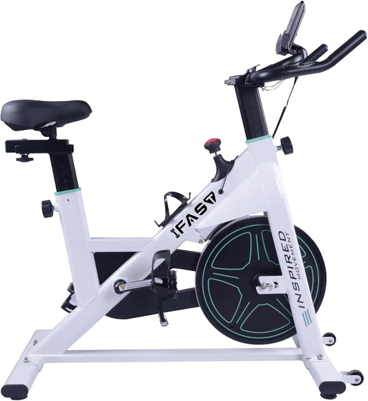 Ride and Slide Stationary Bikes for Home Indoor Exercise Bike with LCD Monitor and Comfortable Seat Cushion for Home Gym Cardio Fitness Training